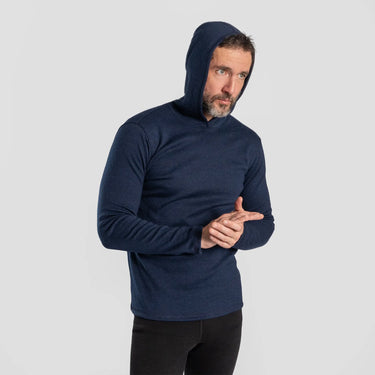 mens all natural pullover hoodie midweight color navy blue
