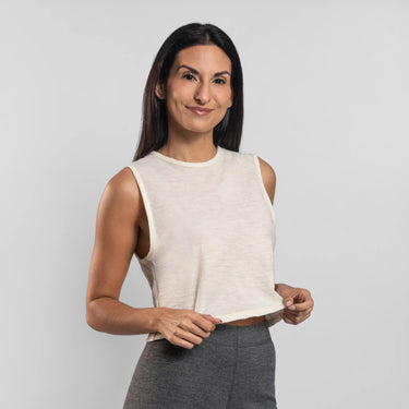 womens chemical free crop tank featherweight color undyed