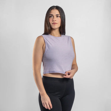 womens eco friendly crop tank ultralight color lilac