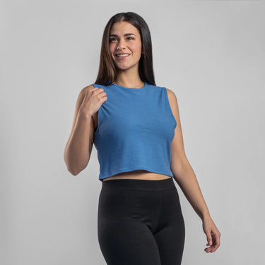 womens lightweight crop tank ultralight color baby blue
