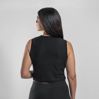 womens most comfortable crop tank ultralight color black