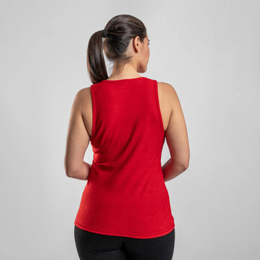 womens organic running tank top ultralight color red