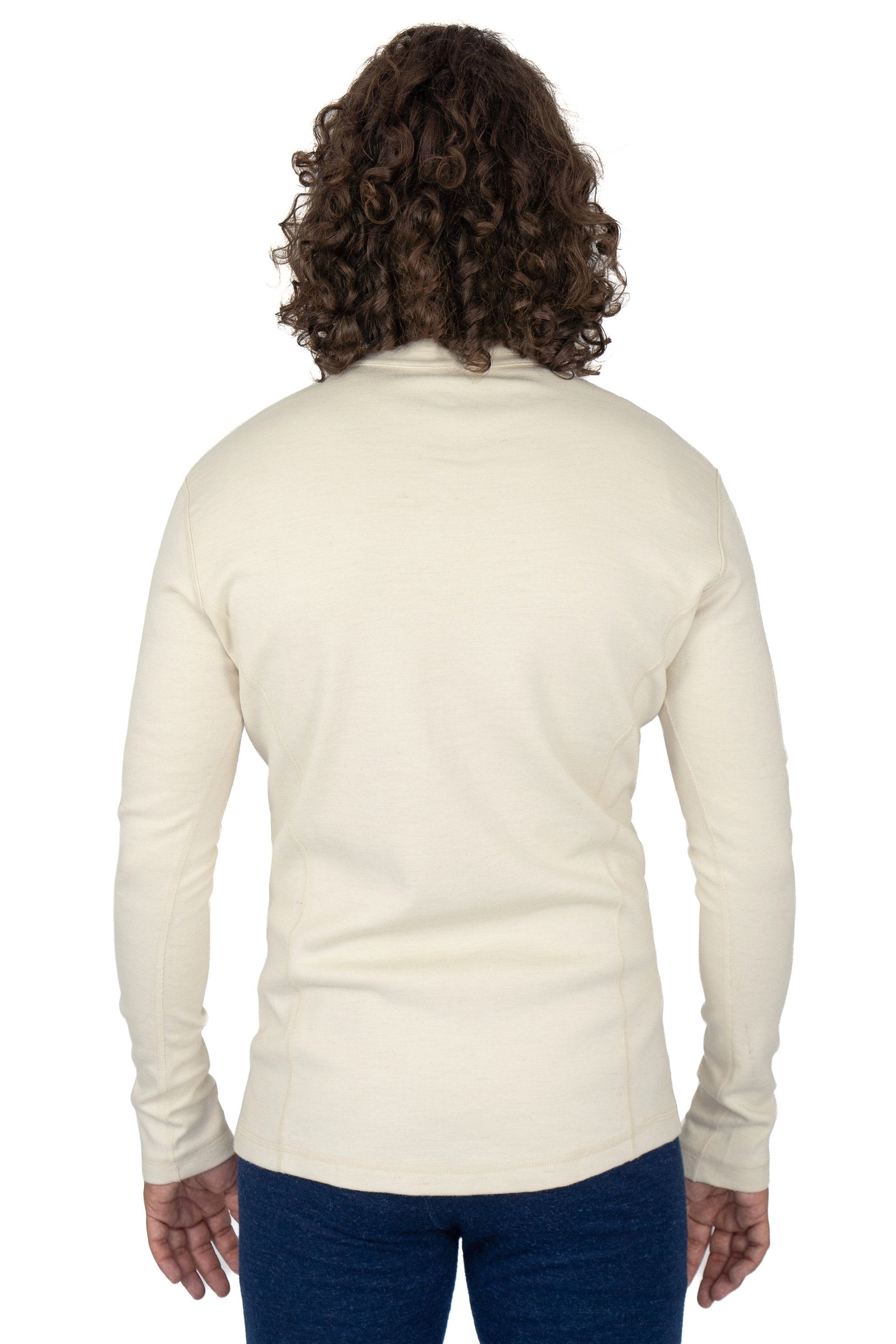 Men's Alpaca Wool Jacket: 420 Midweight Full-Zip color Natural White