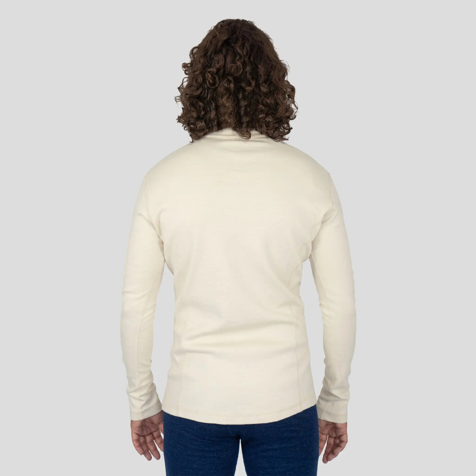 Men's Alpaca Wool Fleece Jacket: 420 Midweight Full-Zip color Natural White