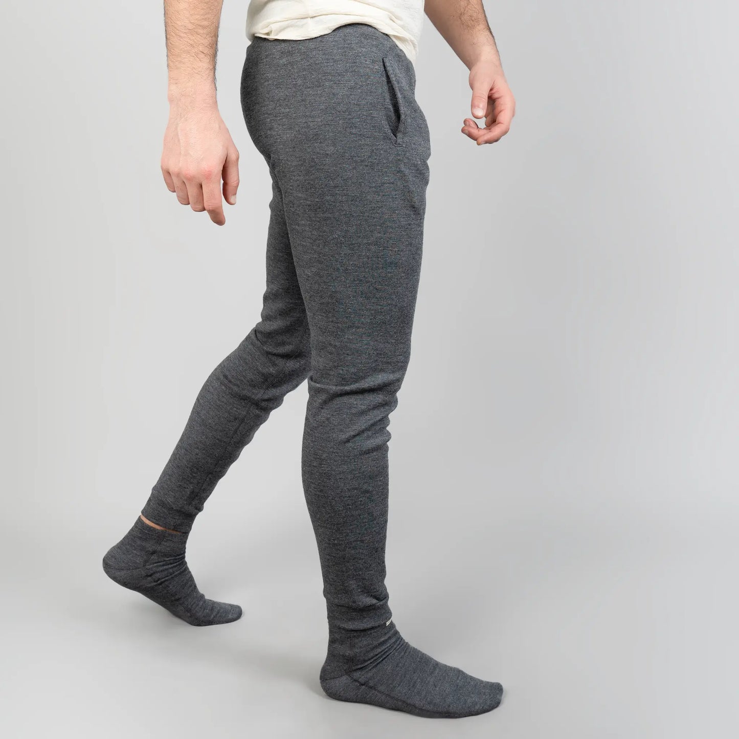 Men's Alpaca Wool Jogging Bottoms: 420 Midweight color Gray