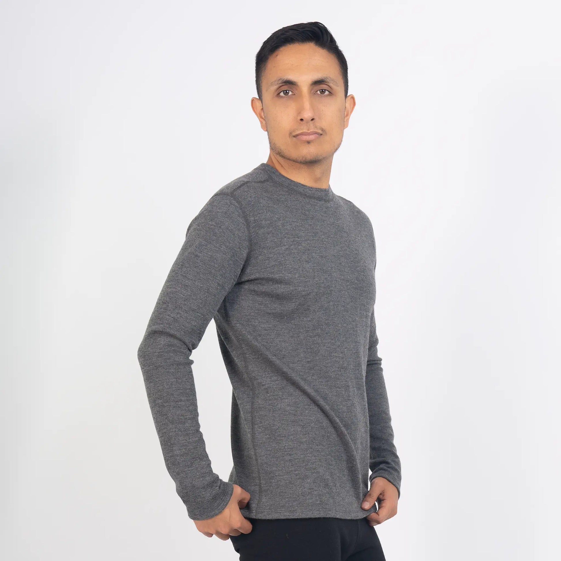 mens alpaca sweater warmest lightweight color gray