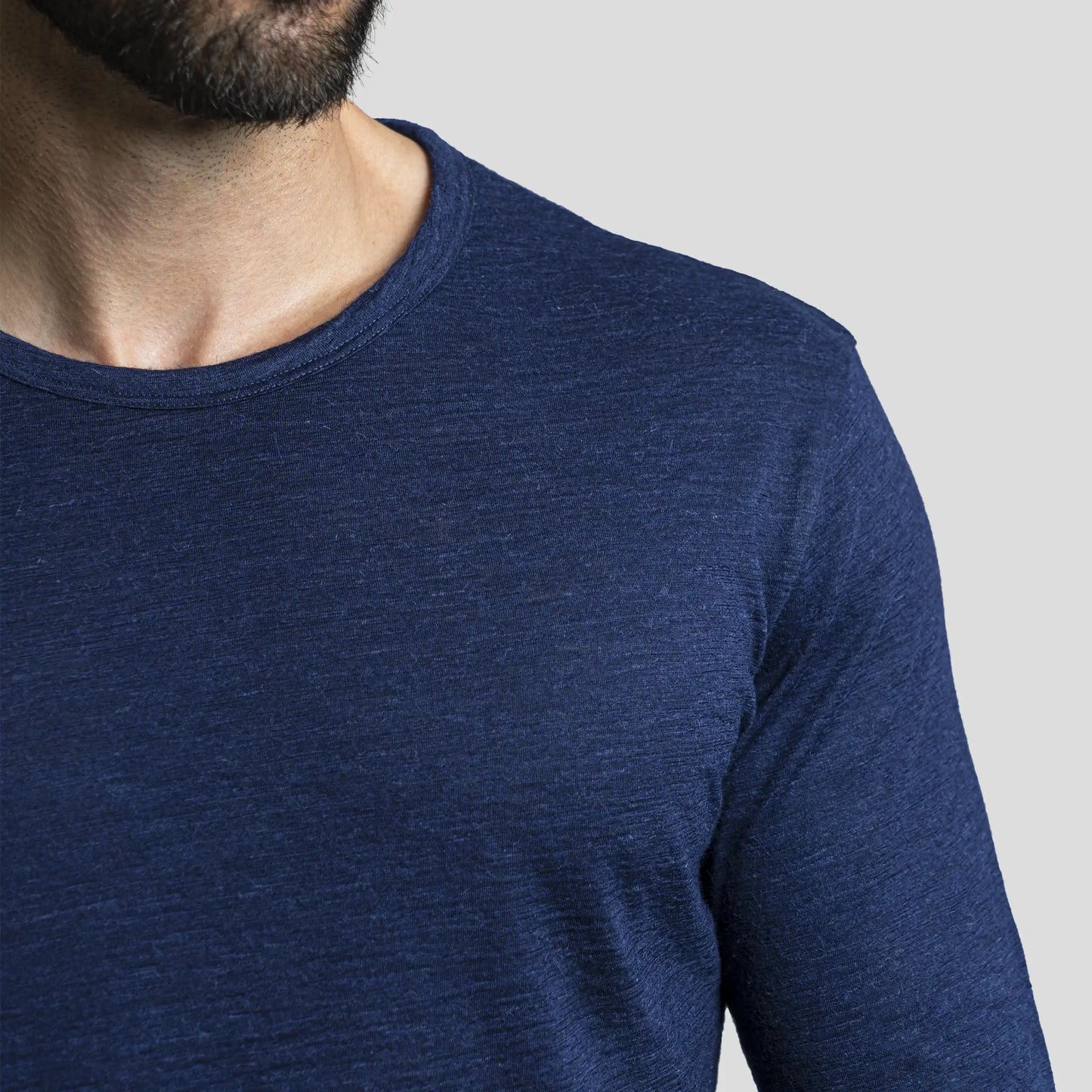 mens high performance long sleeve tshirt color navy blue