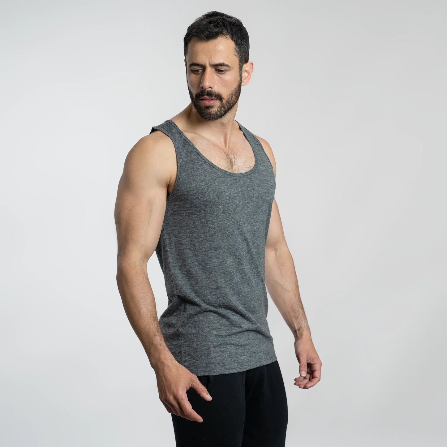 mens single origin tank top ultralight color gray