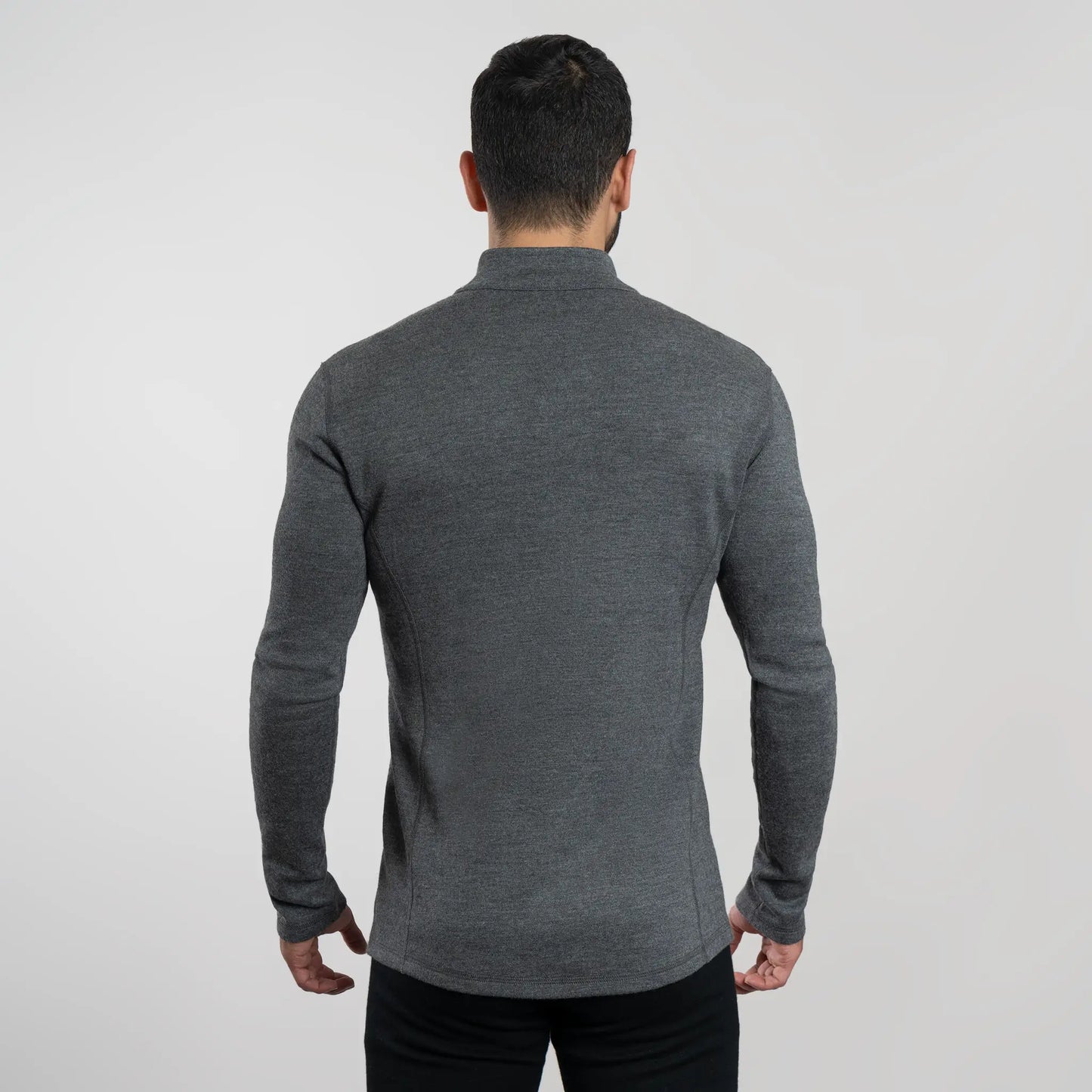 Men's Alpaca Wool Fleece Jacket: 420 Midweight Full-Zip color Gray
