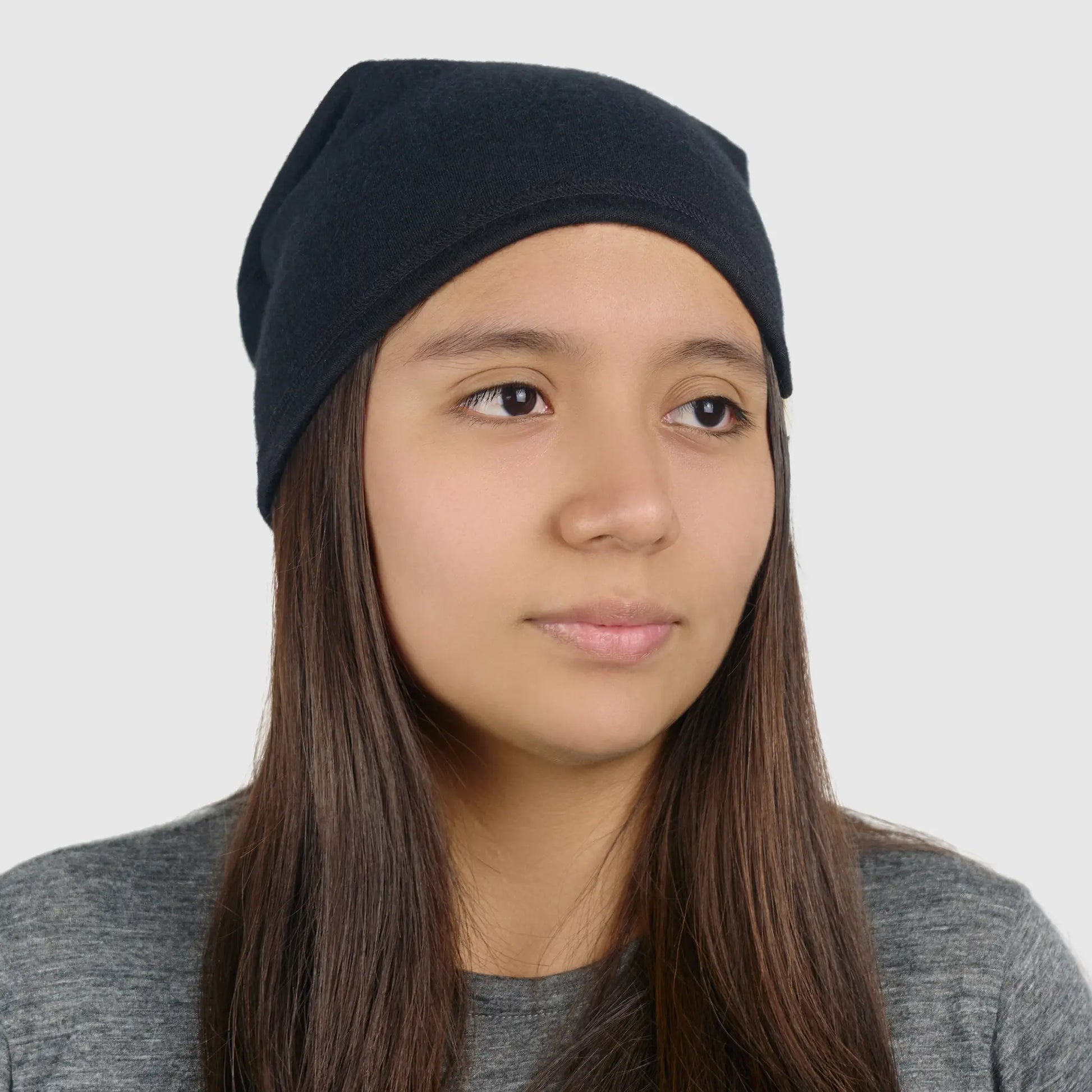 unisex all purpose folded beanie hat lightweight color black