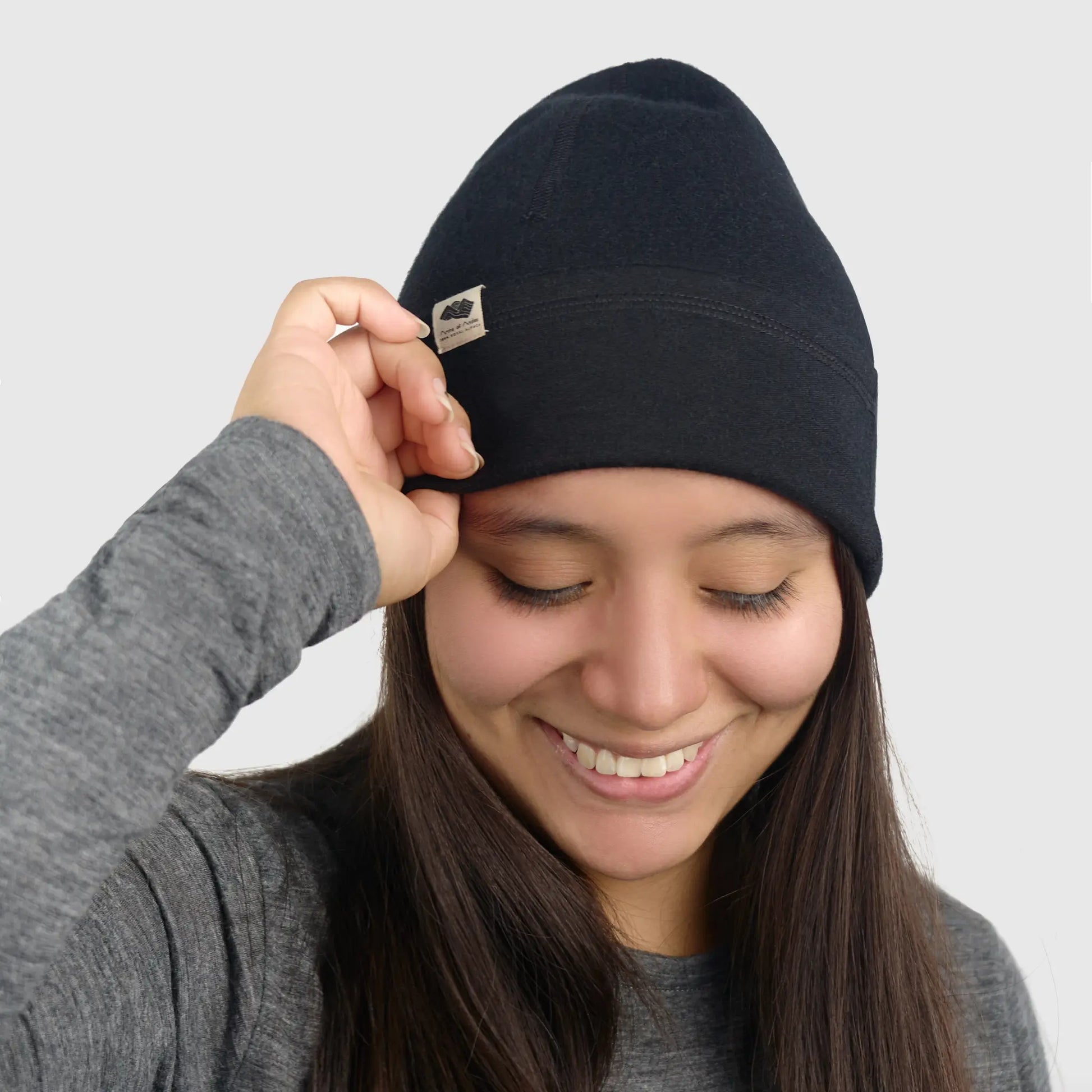 unisex outdoor folded beanie hat lightweight color black